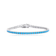 Turquoise Blue Tennis Bracelet in 925 Sterling Silver