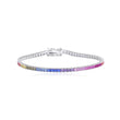 Rainbow Princess Cut Tennis Bracelet