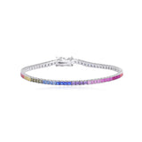 Rainbow Princess Cut Tennis Bracelet