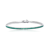 Emerald Green Princess Cut Tennis Bracelet