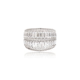 Baguette Cluster Cocktail Ring in 925 Sterling Silver