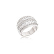 Baguette Cluster Cocktail Ring in 925 Sterling Silver