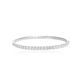 Solitare stone elastic stretch bracelet in 925 sterling silver