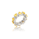 Yellow Heart Eternity Band Ring