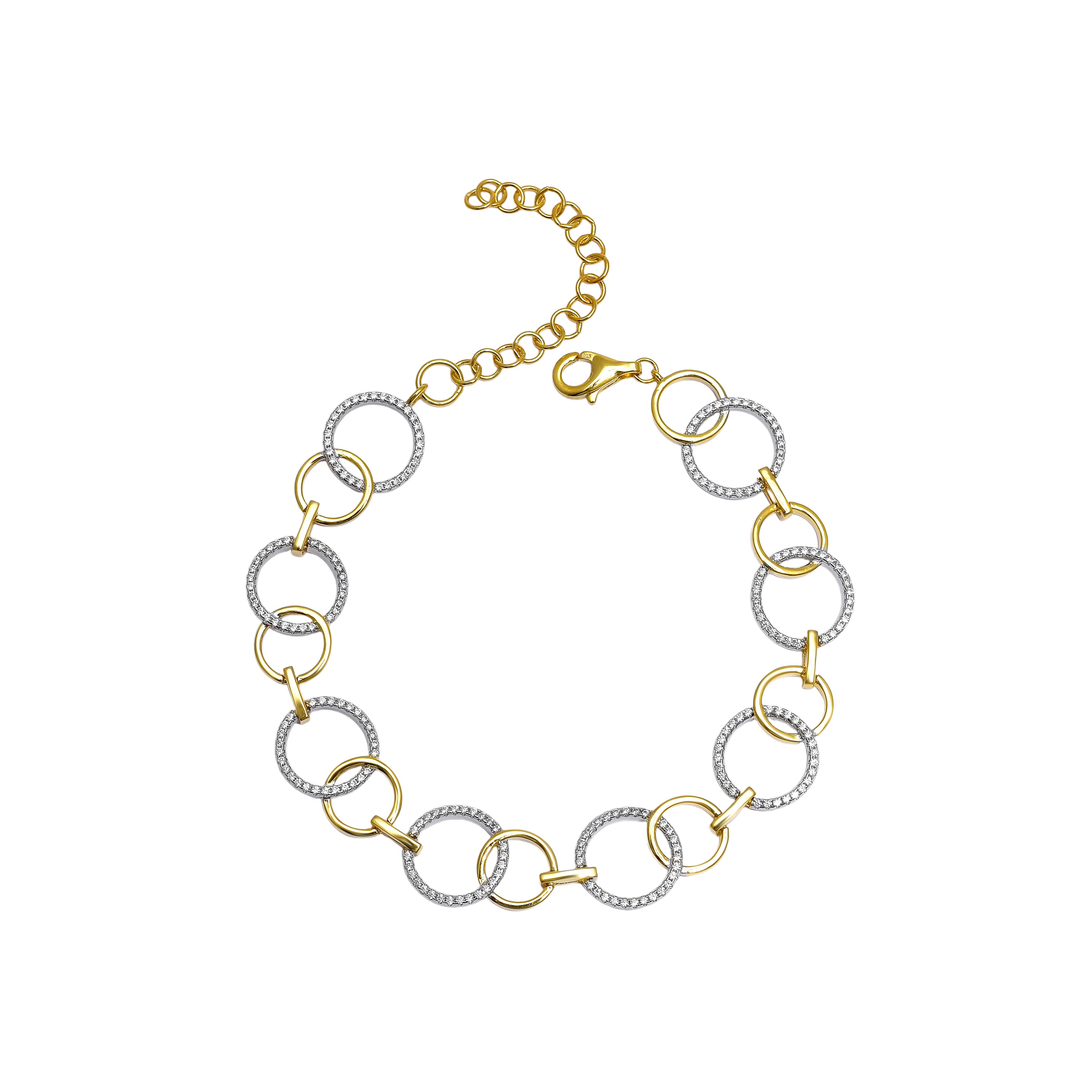 Luxury Round Link Bracelet in 925 Sterling Silver