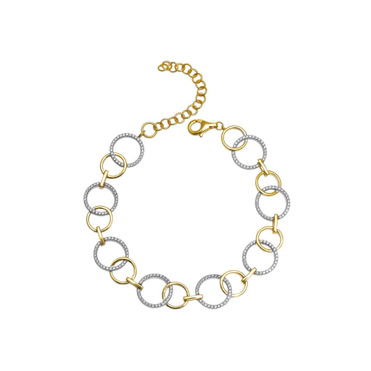 Luxury Round Link Bracelet in 925 Sterling Silver