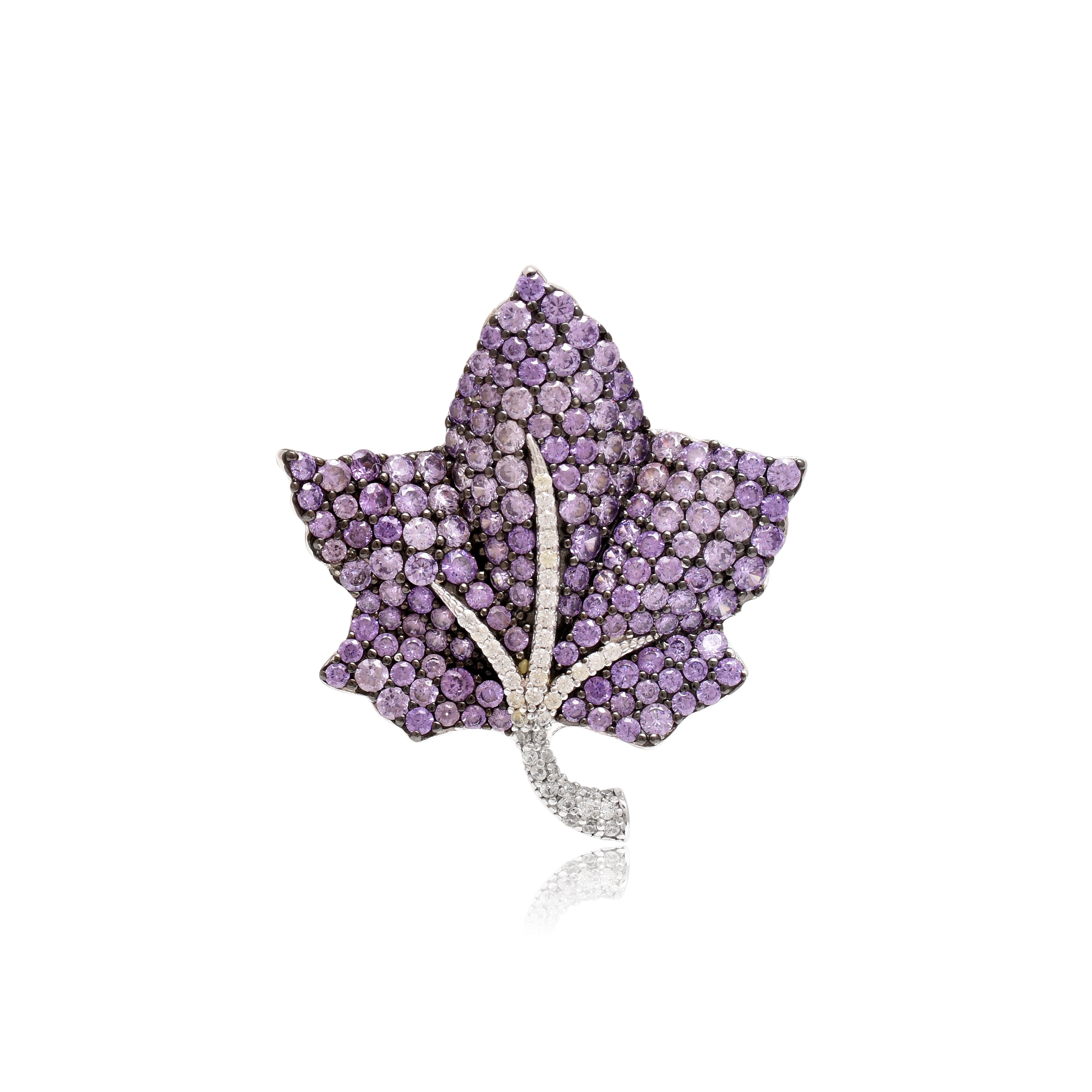 Violet Leaf Brooch