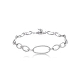 Pavé Oval Link Bracelet in 925 Sterling Silver