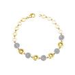 Gold Finish Disc & Pavé Crystal Bracelet in 925 Sterling Silver