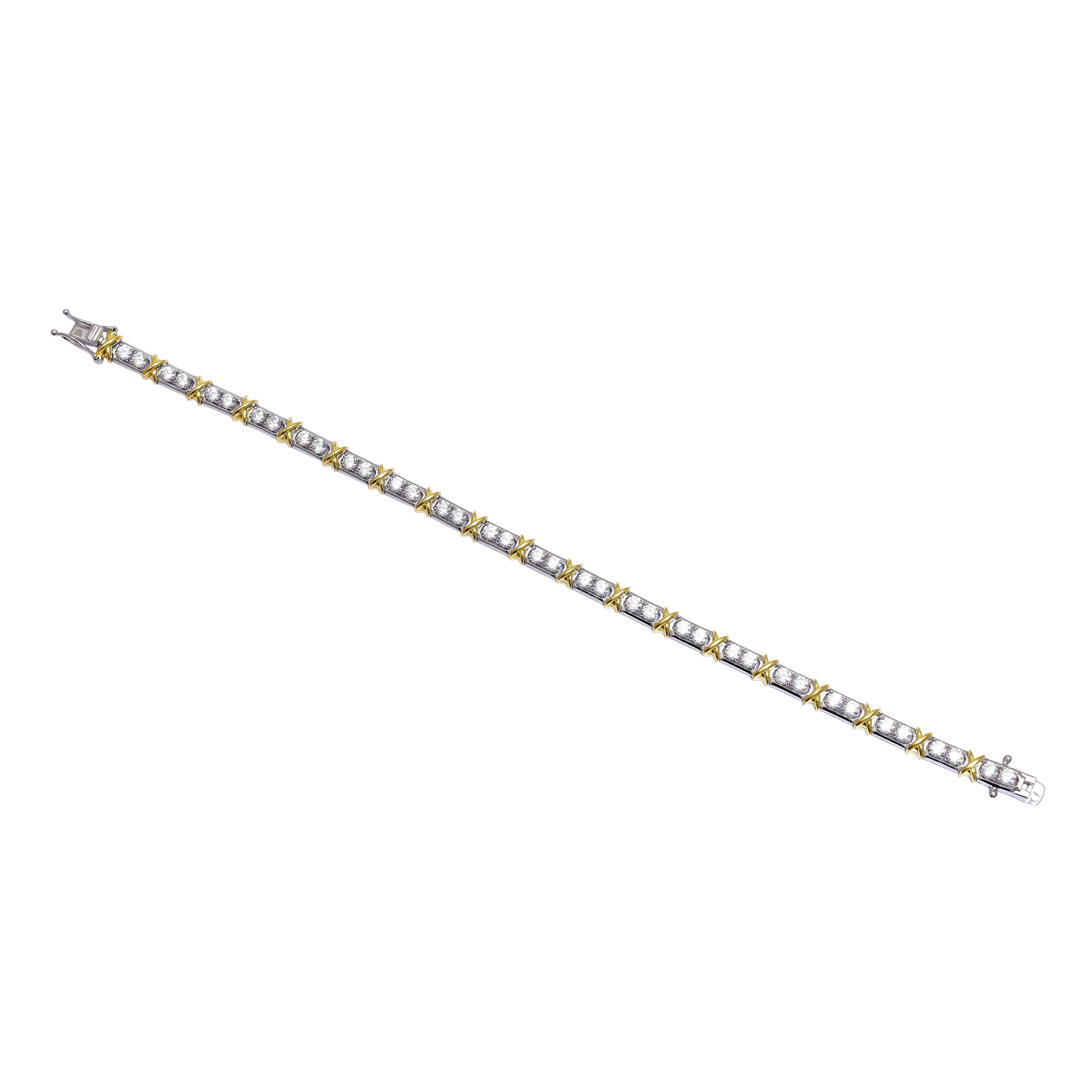 Dual tone tennis bracelet
