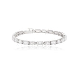 Classic Shine Emerald-Cut & Round Tennis Bracelet