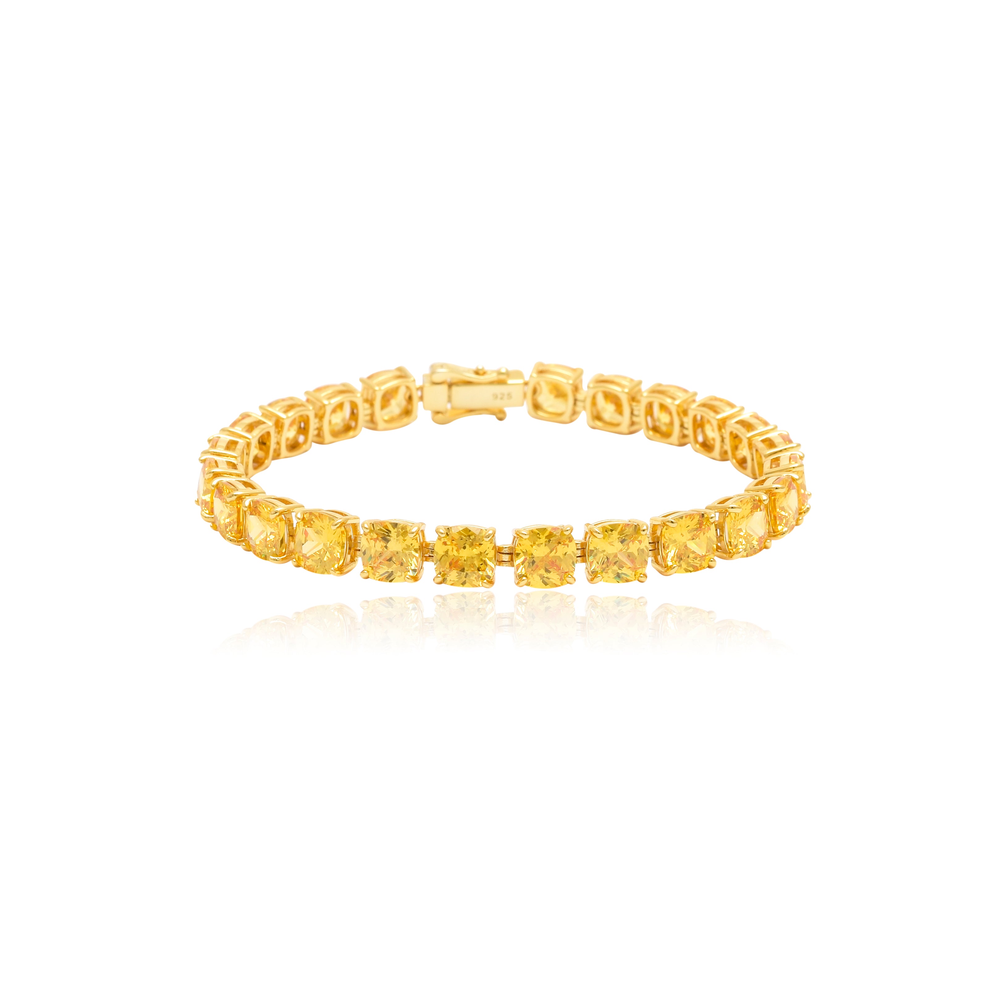 Classic Yellow Gem Tennis Bracelet in 925 Silver