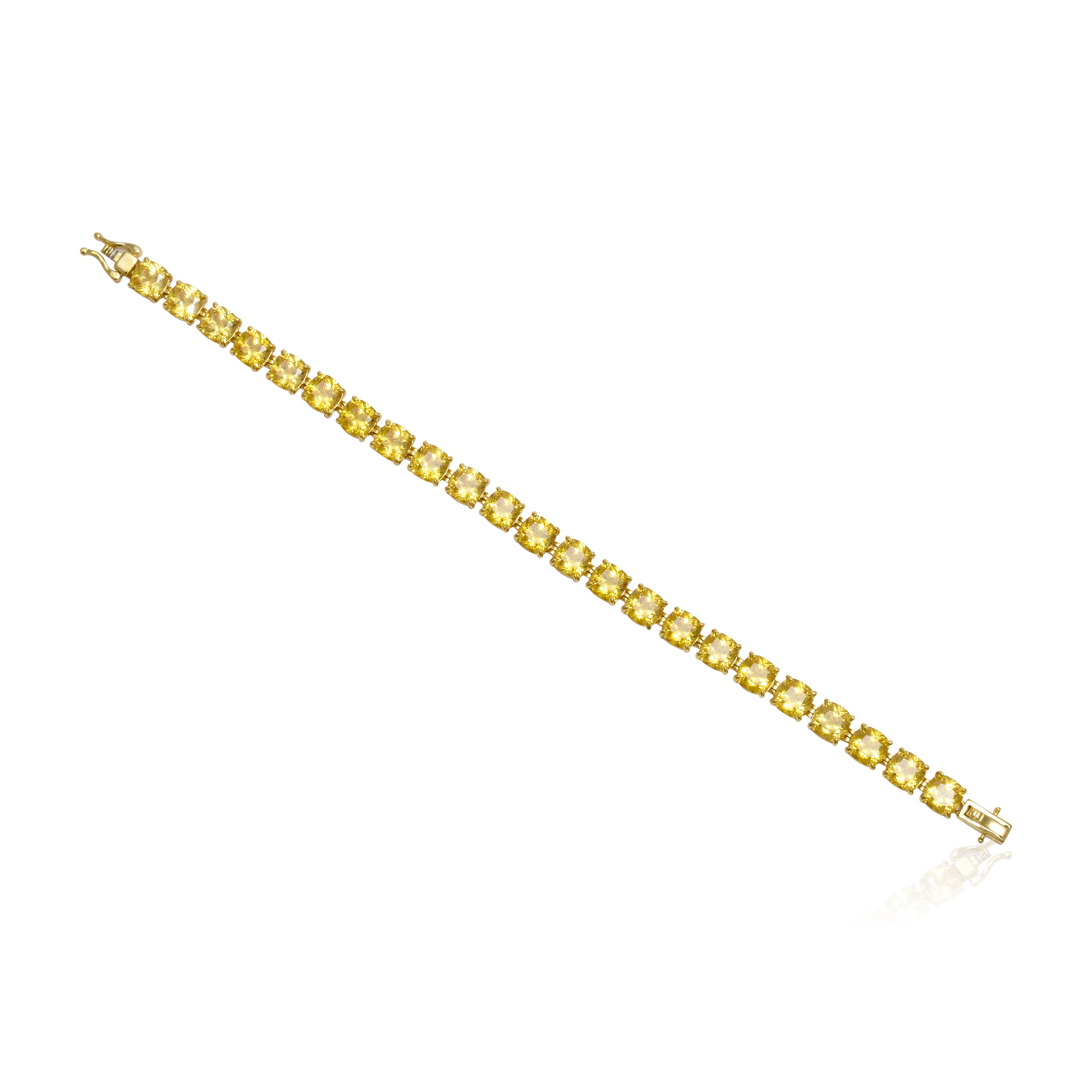 Classic Yellow Gem Tennis Bracelet in 925 Silver