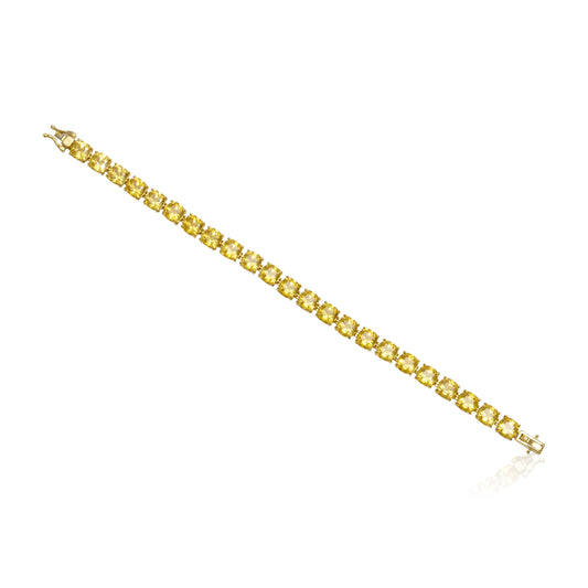 Classic Yellow Gem Tennis Bracelet in 925 Silver
