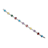 Designer Multicolor Gemstone Bracelet in Sterling Silver