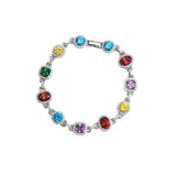 Designer Multicolor Gemstone Bracelet in Sterling Silver