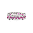 Geometric Ruby and American Diamond Bracelet in 925 Silver