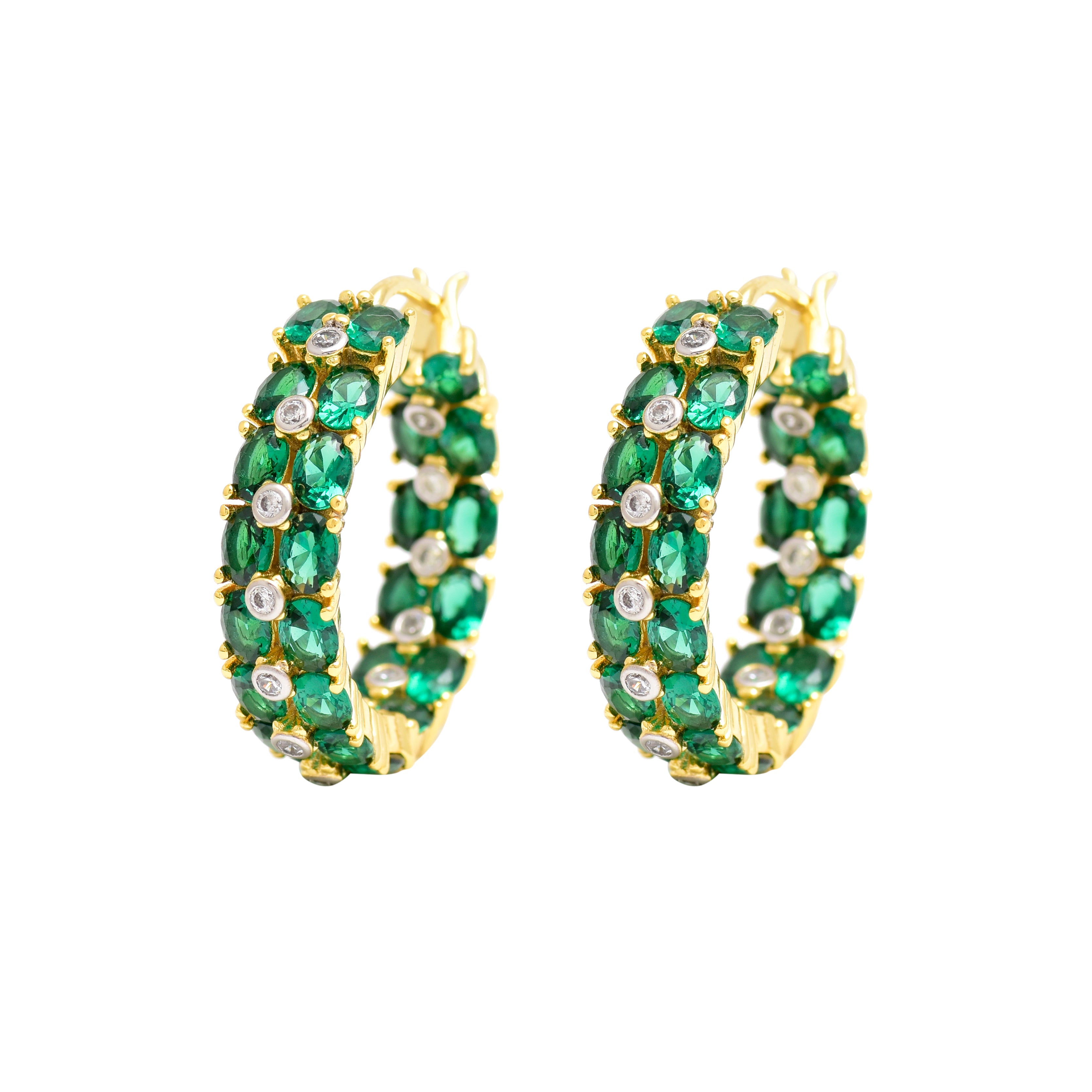 Emerald Glory Hoop Earrings