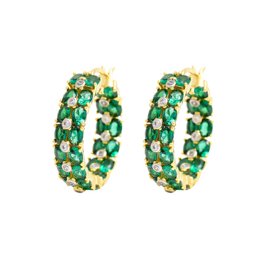 Emerald Glory Hoop Earrings