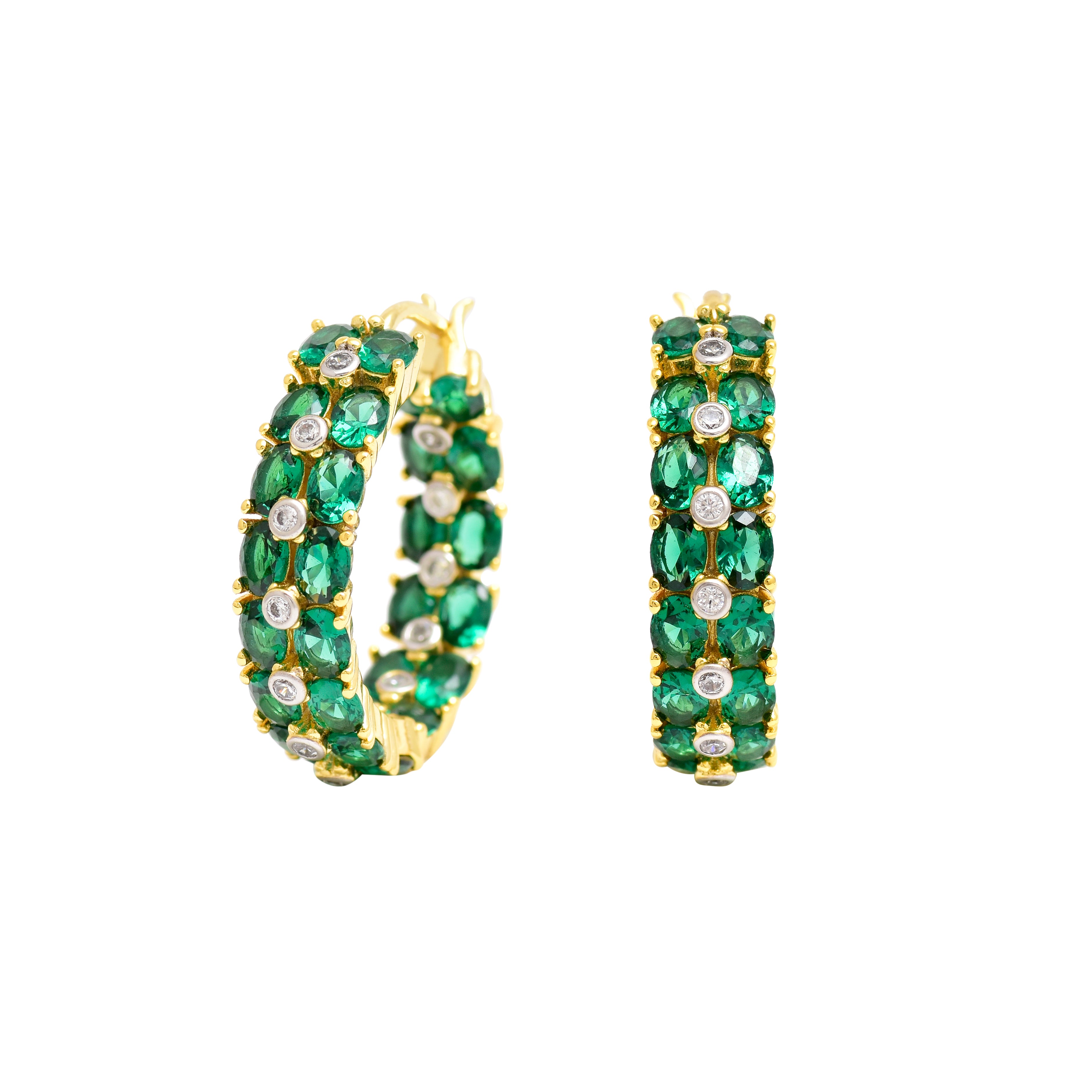 Emerald Glory Hoop Earrings