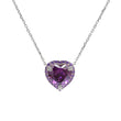 Purple Heart Pendant Set in 925 Sterling Silver