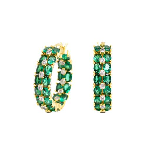 Emerald Glory Hoop Earrings