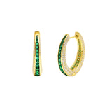 Emerald Sparkle Hoop Earrings