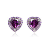 Purple Heart Pendant Set in 925 Sterling Silver