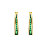 Emerald Sparkle Hoop Earrings