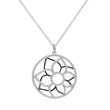 Pavé Diamond Flower Pendant Necklace