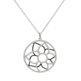 Pavé Diamond Flower Pendant Necklace