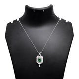 Emerald Majesty Pendant in Sterling Silver