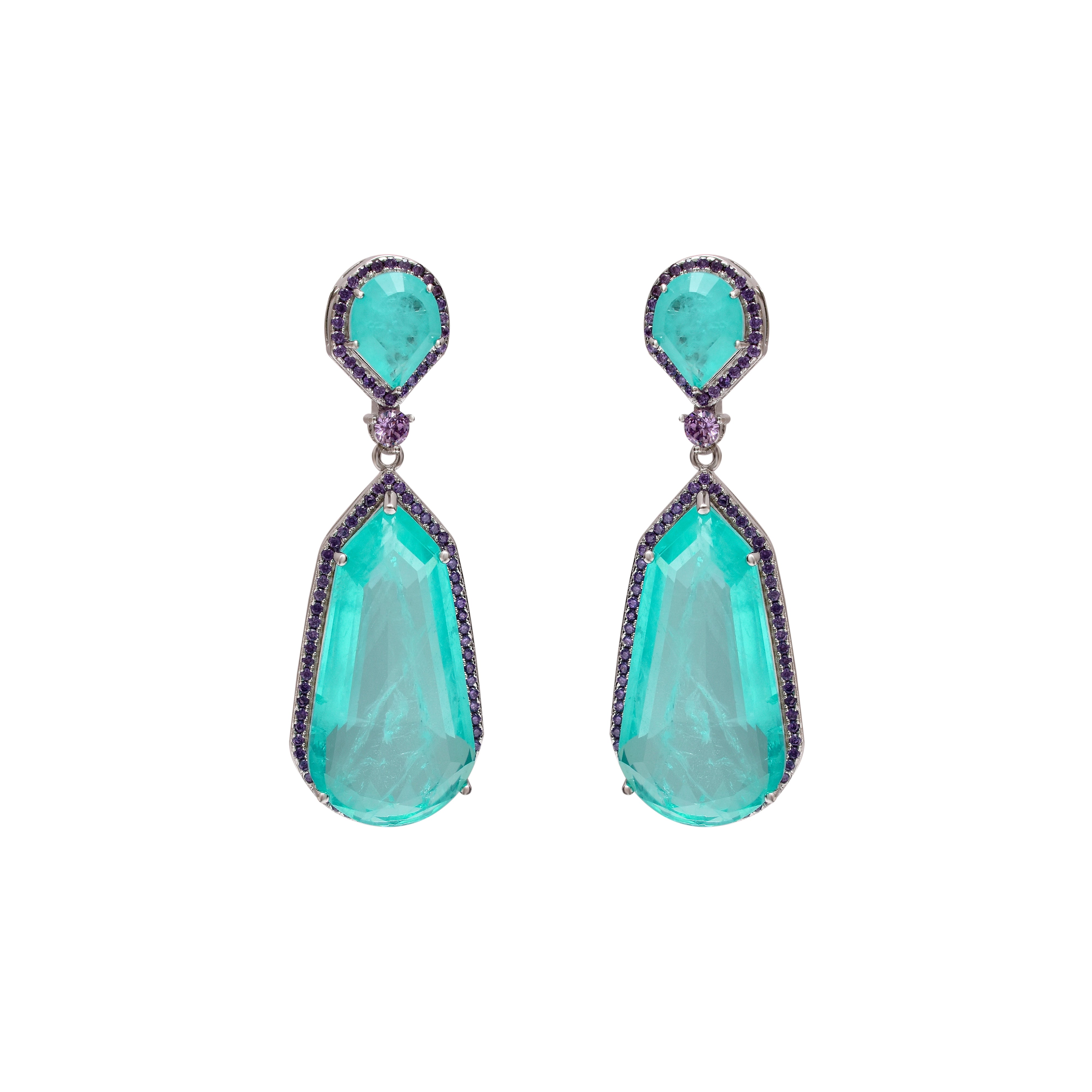 Zambian Glow Dangling Earrings in Sterling Silver