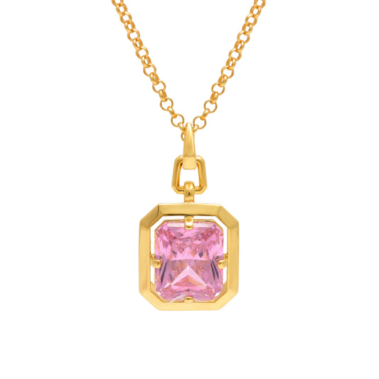 Glamour Glow Pink Stone Pendant