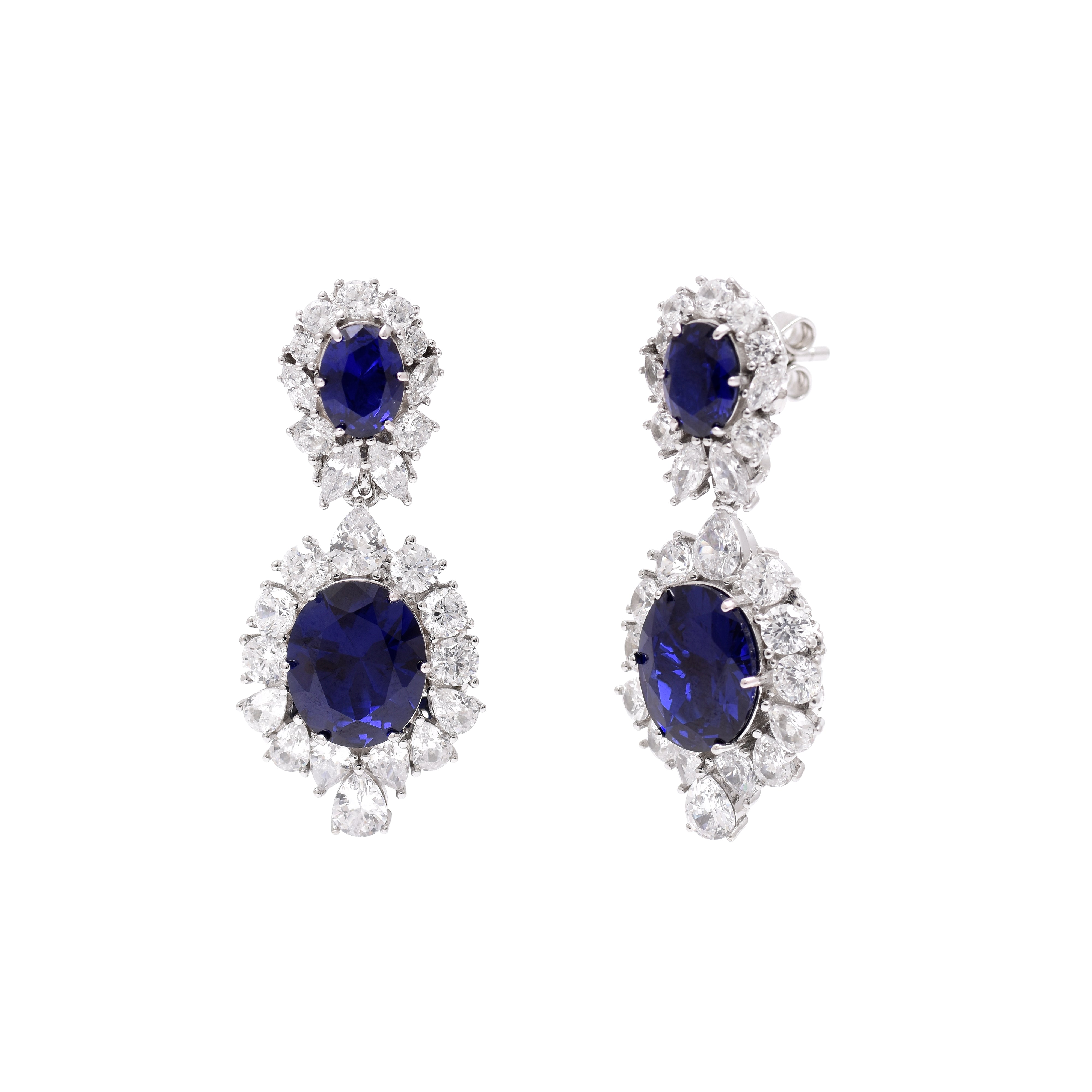 Midnight Elegance Sterling Silver Earrings