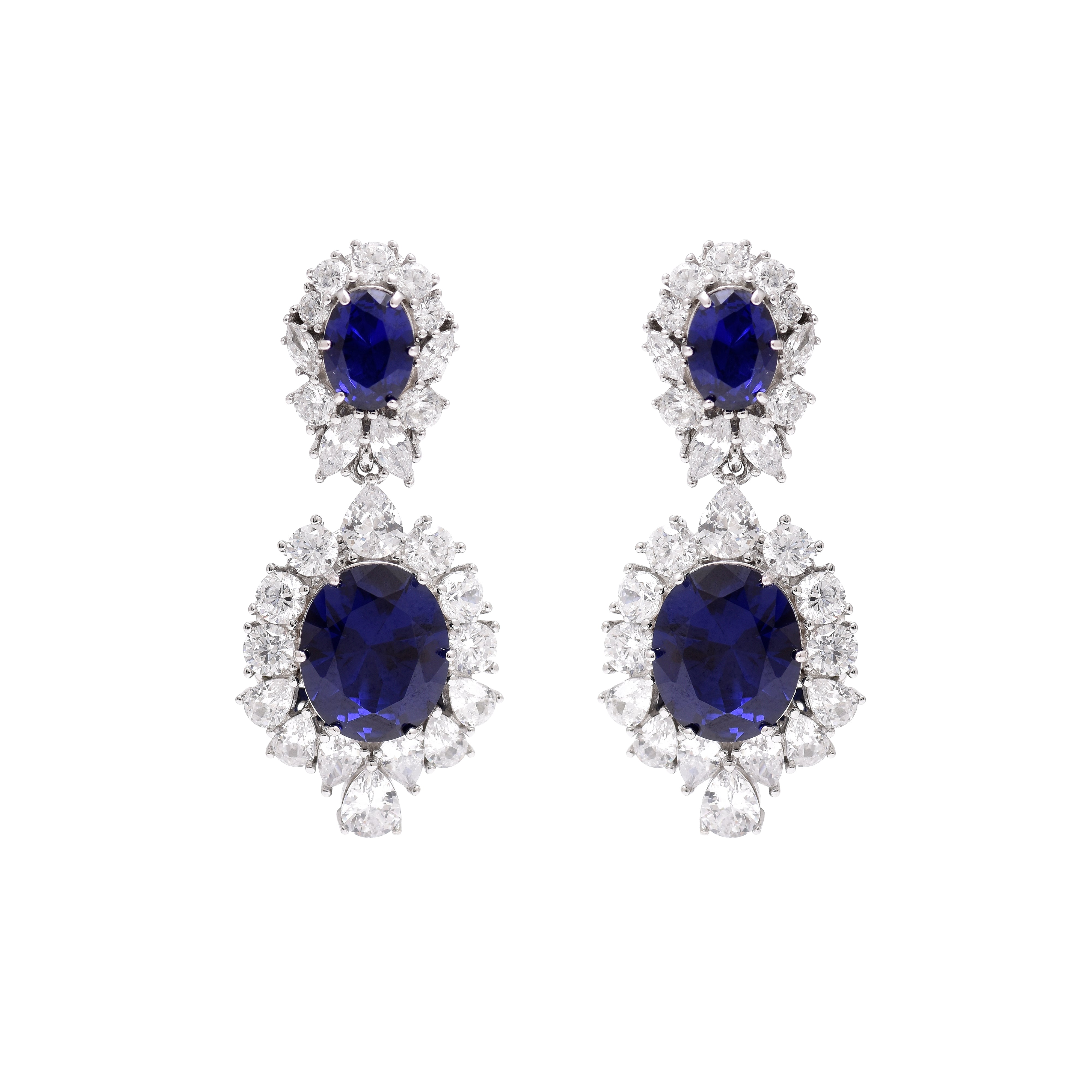 Midnight Elegance Sterling Silver Earrings