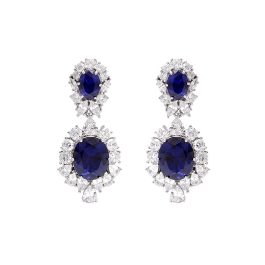 Midnight Elegance Sterling Silver Earrings