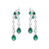 Emerald Cascade Dangling Earrings