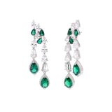 Emerald Cascade Dangling Earrings