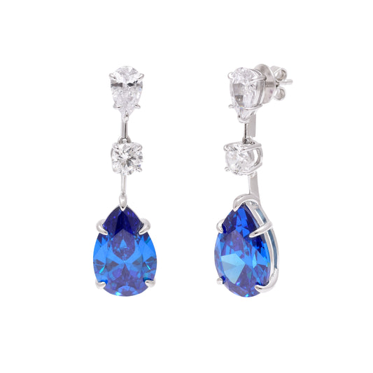 Midnight Teardrop Sterling Silver Earrings