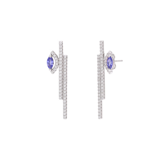 Geometric Marquise Sterling Silver Earrings