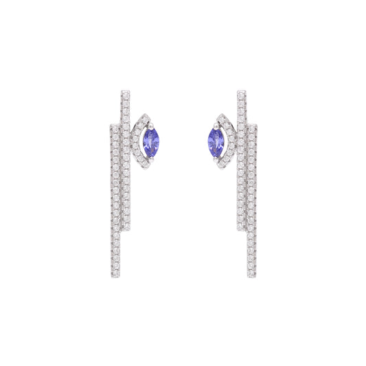 Geometric Marquise Sterling Silver Earrings