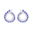 Leaf Crest Sterling Silver Hoop Earrings