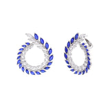 Leaf Crest Sterling Silver Hoop Earrings