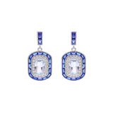 Blue Frame Sterling Silver Drop Earrings