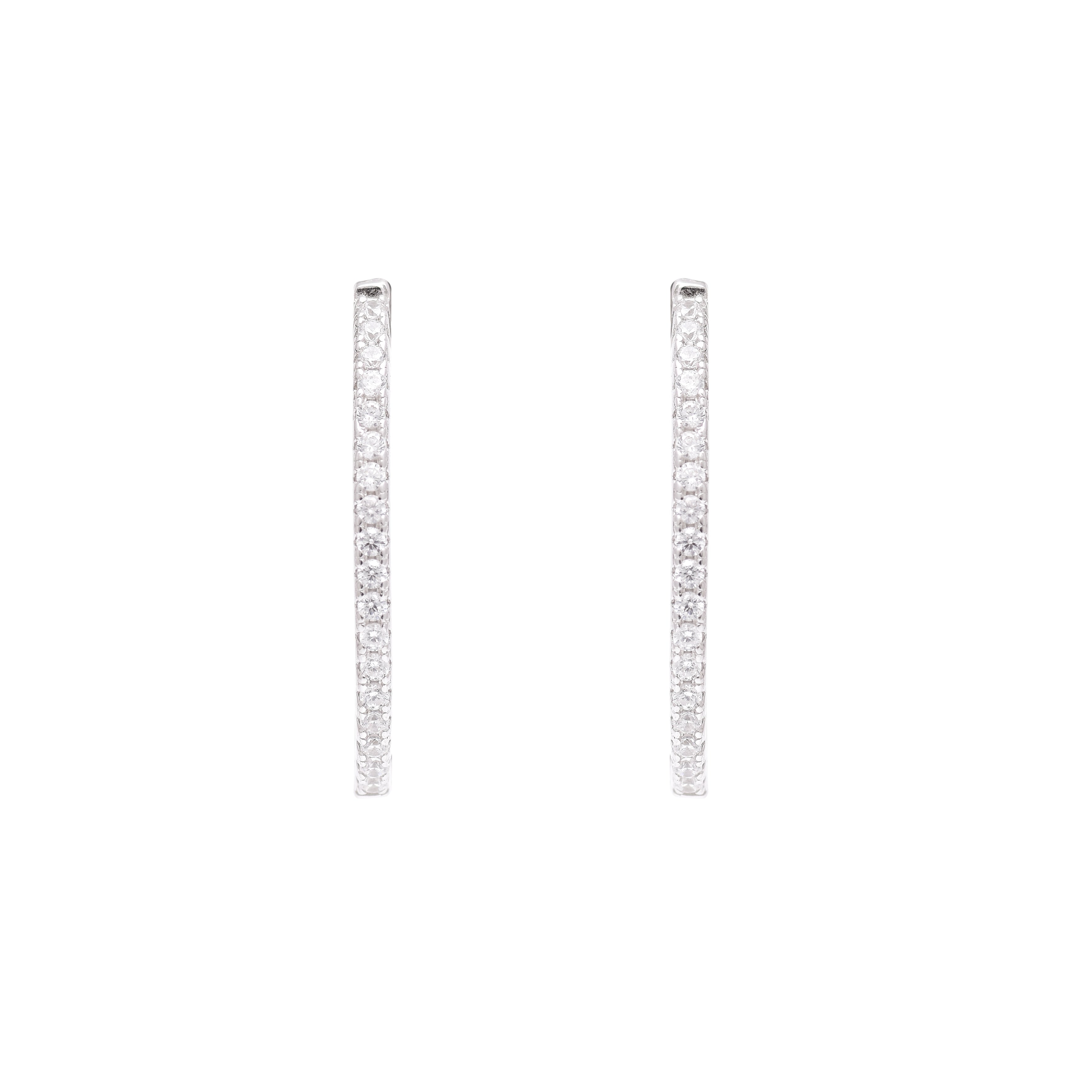 Classic Shine Oval Sparkle Hoops