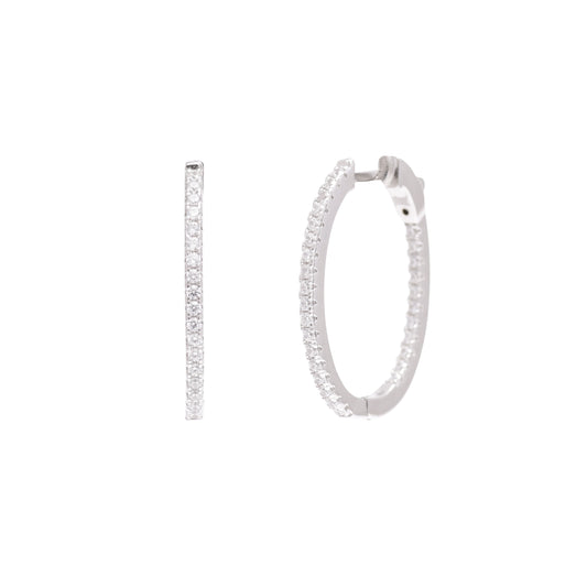 Classic Shine Oval Sparkle Hoops