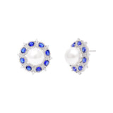 Blue Aura Pearl Sterling Silver Earrings