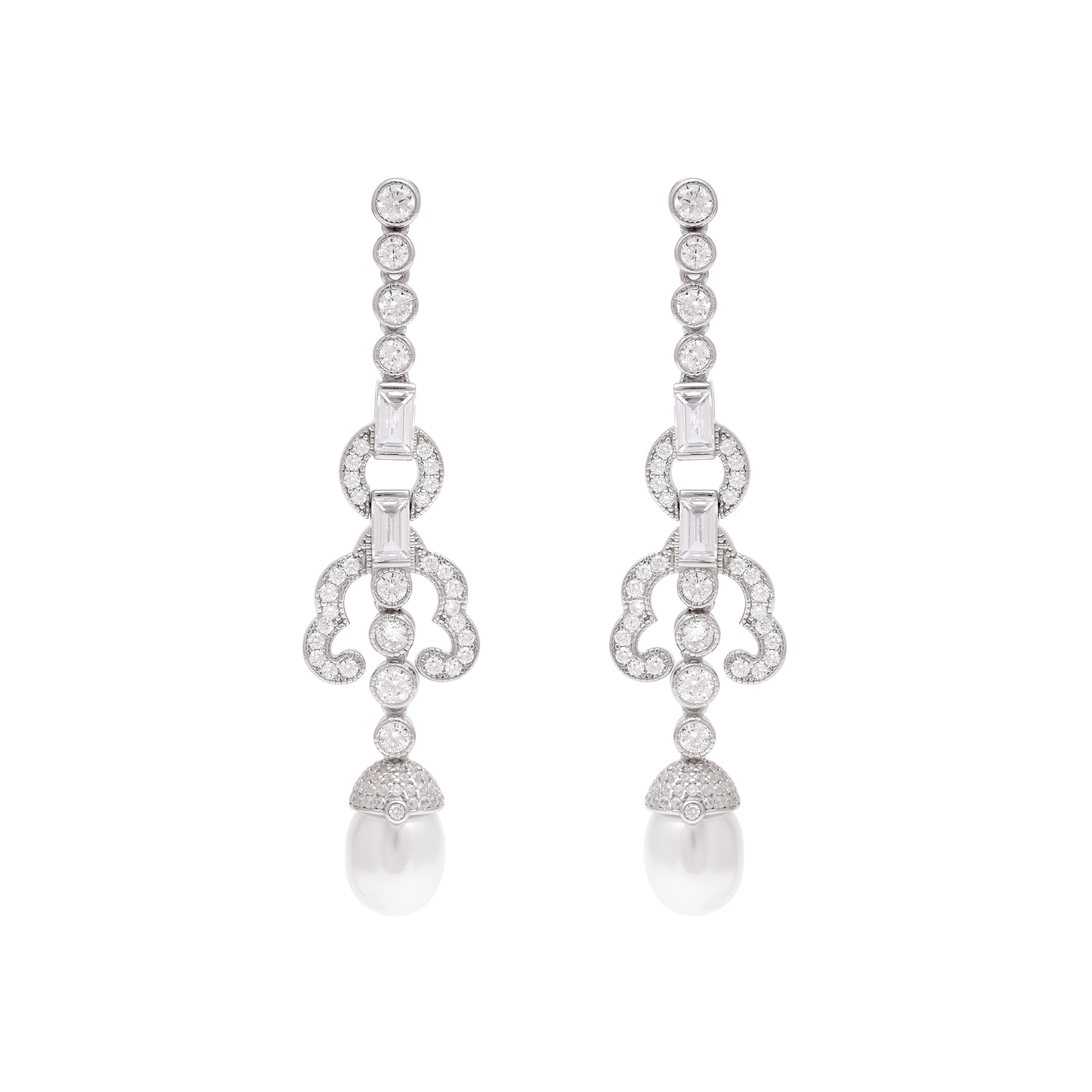 Chandelier Pearl Sterling Silver Earrings