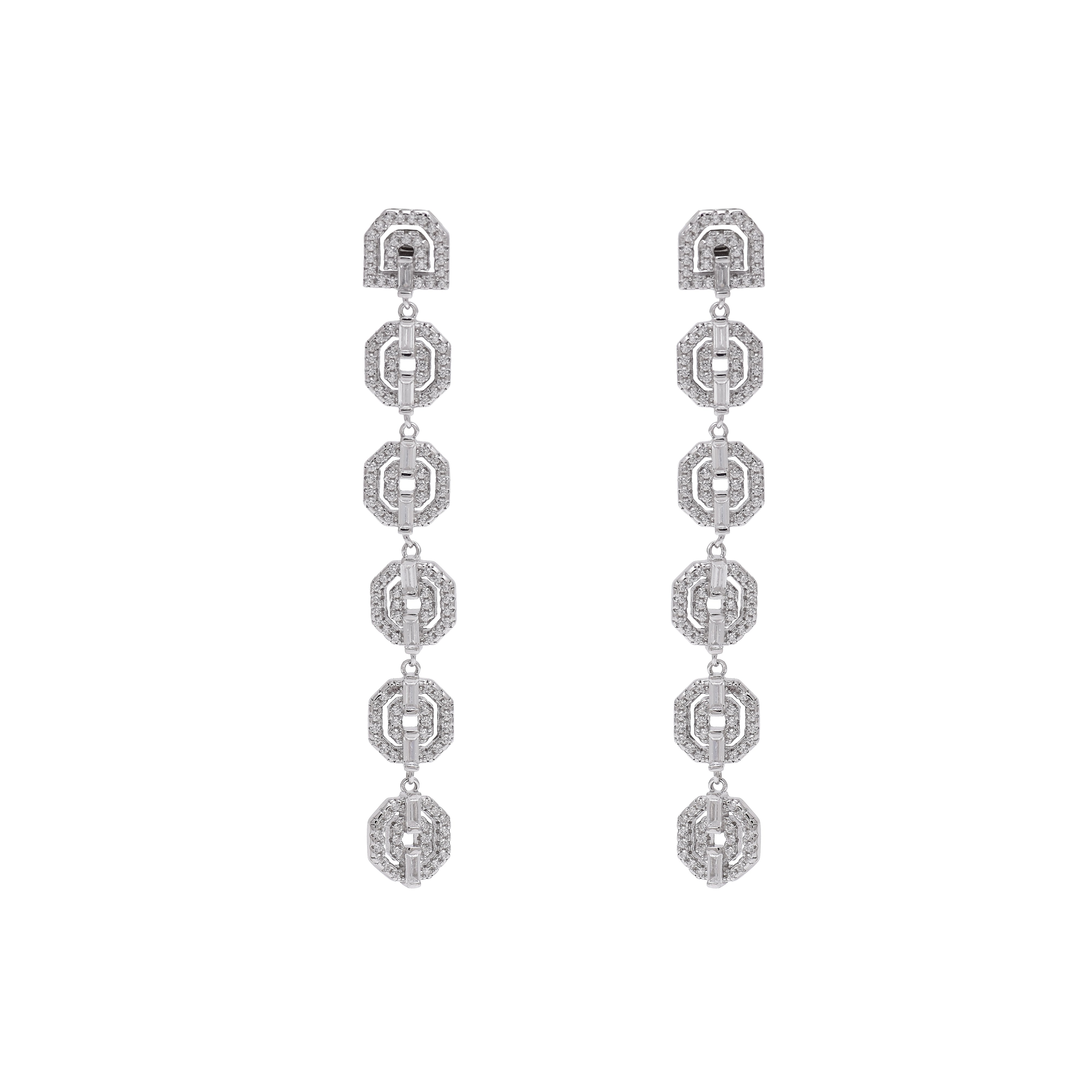 Classic Shine Geometric Drop Earrings